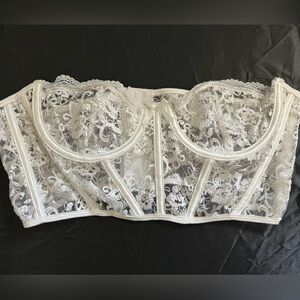White lace corset bra- bridal lingerie